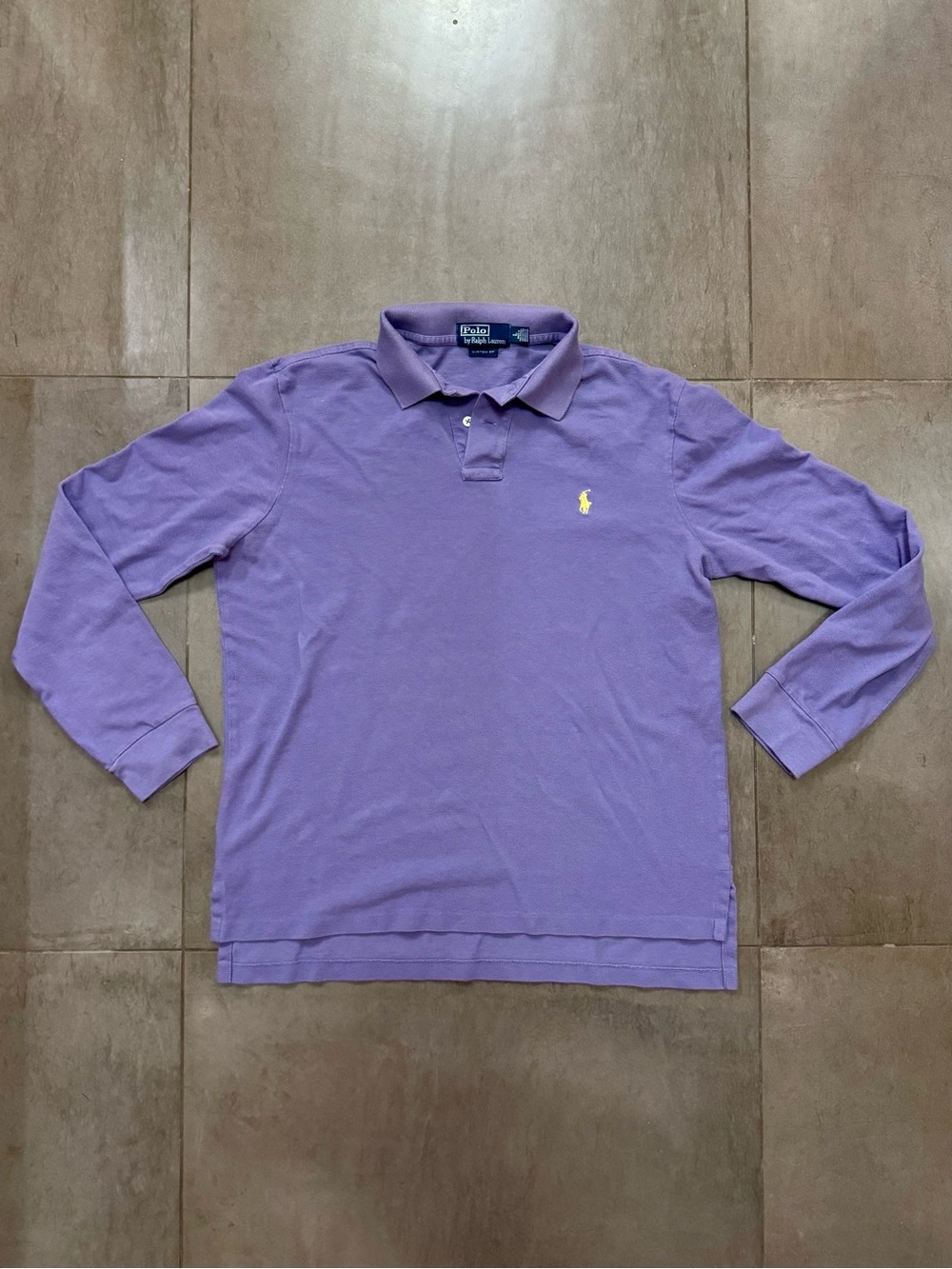 Polo by Ralph Lauren Long-Sleeve Purple Cotton Shirt, Men’s Large Custom Fit